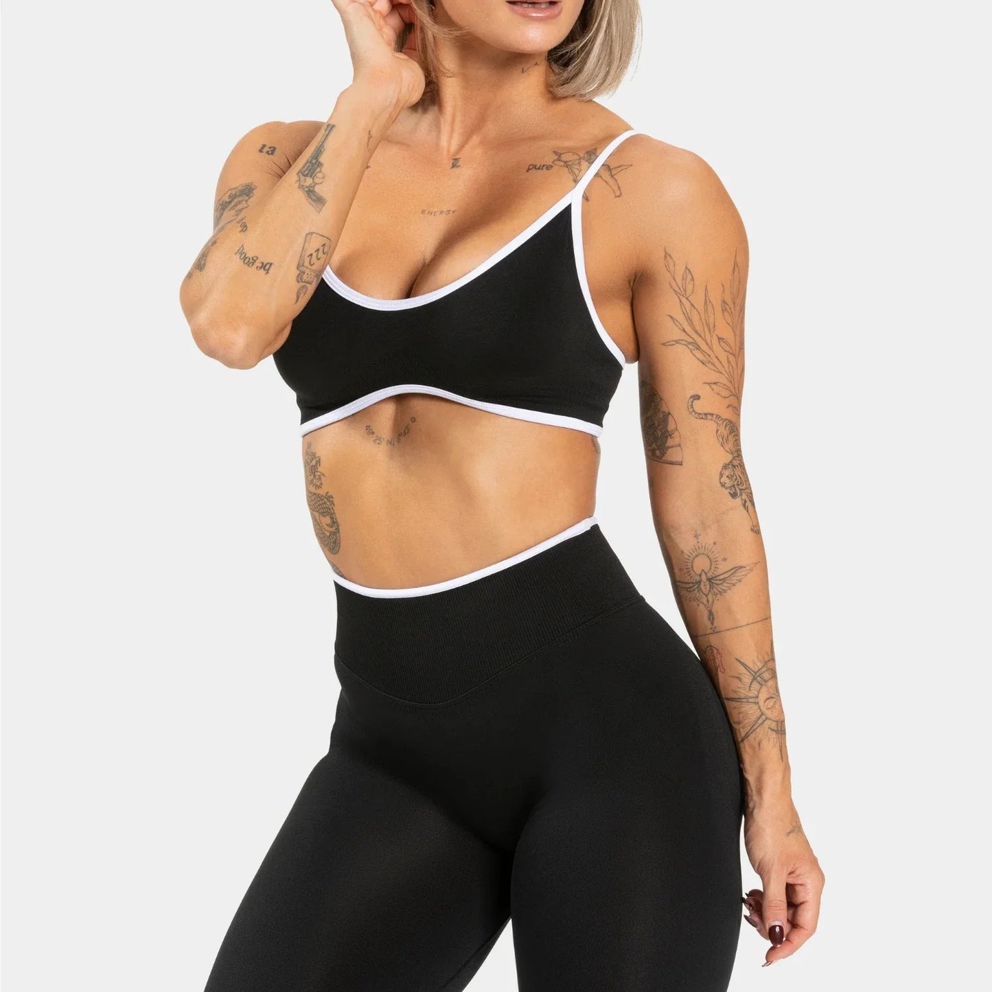 Damen-Sommer-Sport-BH, rückenfrei, gestrickt und gepolstert für Yoga und Fitness