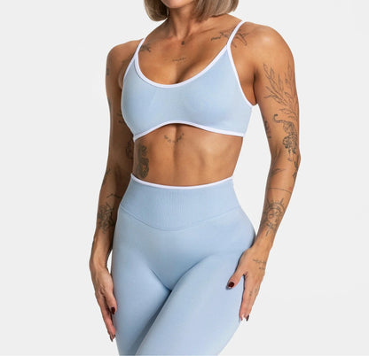 Damen-Sommer-Sport-BH, rückenfrei, gestrickt und gepolstert für Yoga und Fitness