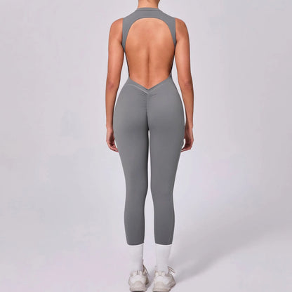 Combinaison Yoga Femme 1 Pièce, Dos en V, Fitness & Training