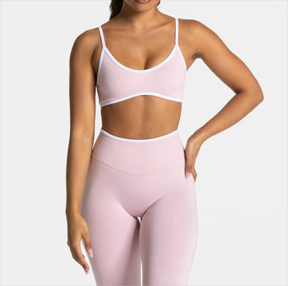 Damen-Sommer-Sport-BH, rückenfrei, gestrickt und gepolstert für Yoga und Fitness