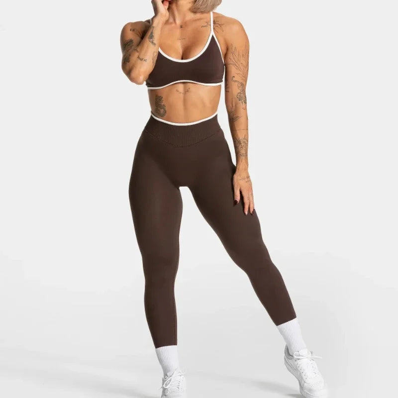 Damen-Sommer-Sport-BH, rückenfrei, gestrickt und gepolstert für Yoga und Fitness