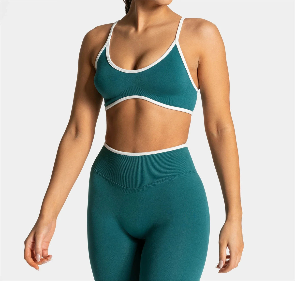 Damen-Sommer-Sport-BH, rückenfrei, gestrickt und gepolstert für Yoga und Fitness