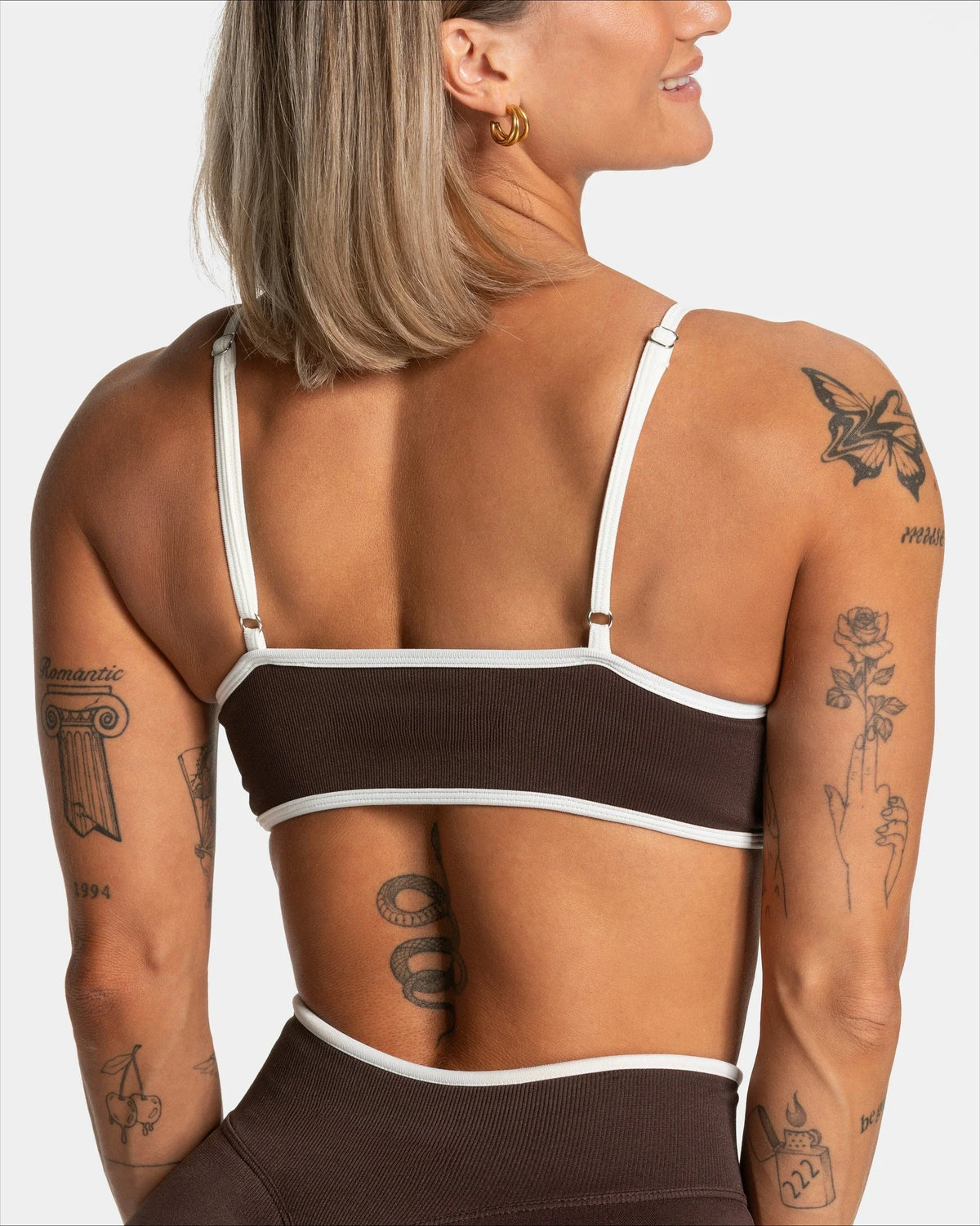 Damen-Sommer-Sport-BH, rückenfrei, gestrickt und gepolstert für Yoga und Fitness