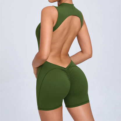 Combinaison Yoga Femme 1 Pièce, Dos en V, Fitness & Training