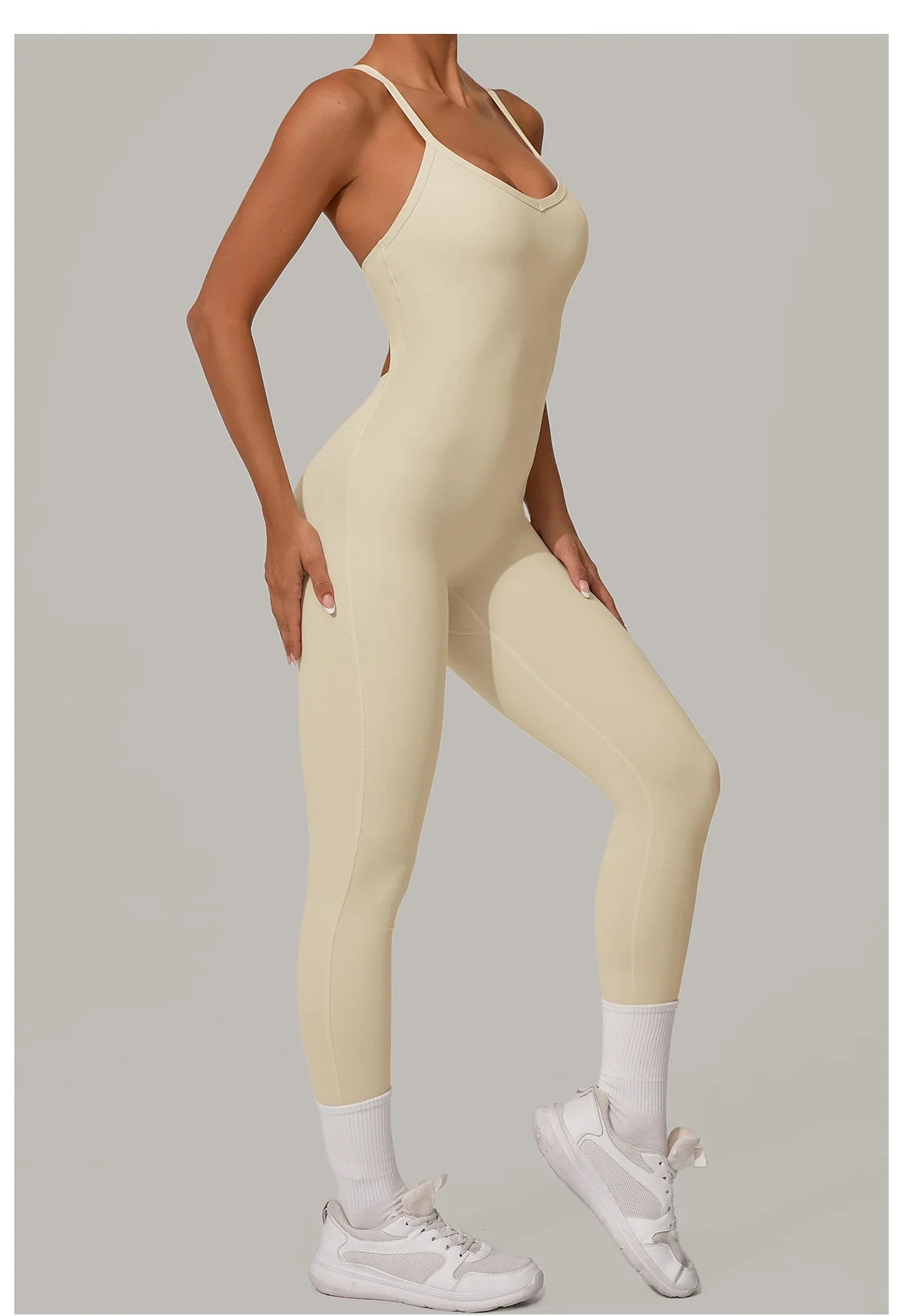 Body Flow – Women's Sculpting Backless Yoga Jumpsuit