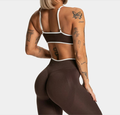Damen-Sommer-Sport-BH, rückenfrei, gestrickt und gepolstert für Yoga und Fitness