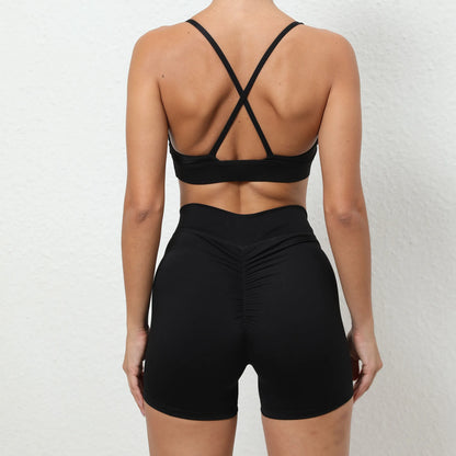 Ensemble Yoga Femme BodyFlow – Brassière & Short Sport, Tenue Fitness Confort Stretch