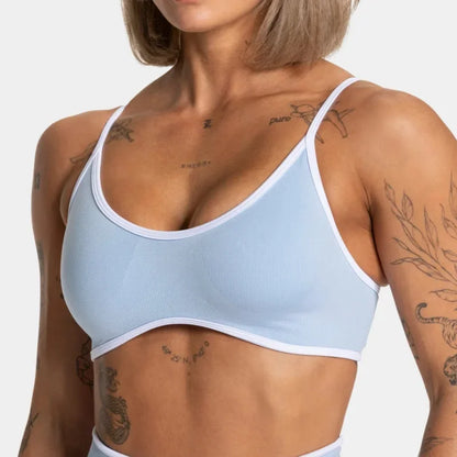 Damen-Sommer-Sport-BH, rückenfrei, gestrickt und gepolstert für Yoga und Fitness