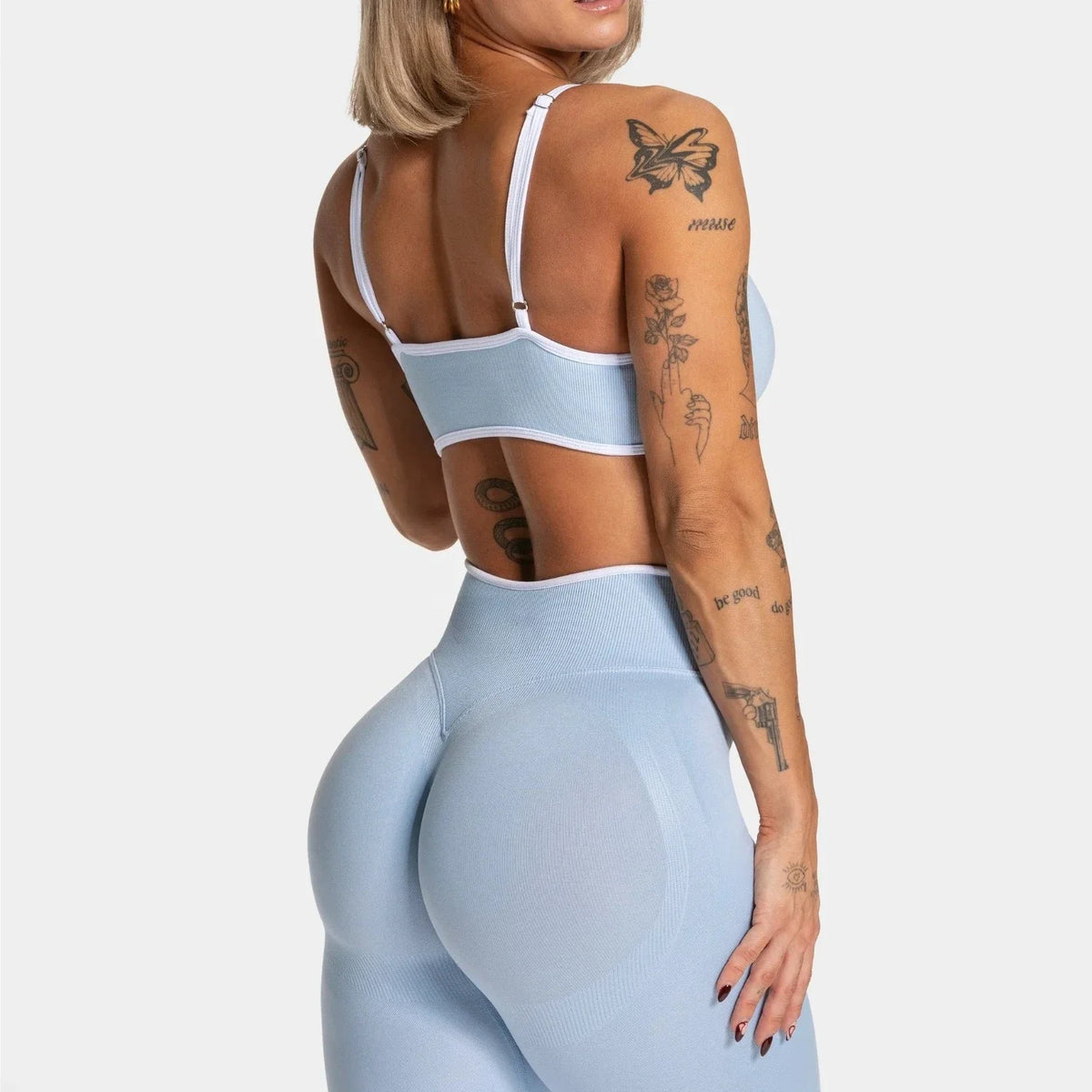 Damen-Sommer-Sport-BH, rückenfrei, gestrickt und gepolstert für Yoga und Fitness