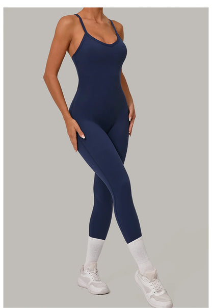 Body Flow – Women's Sculpting Backless Yoga Jumpsuit