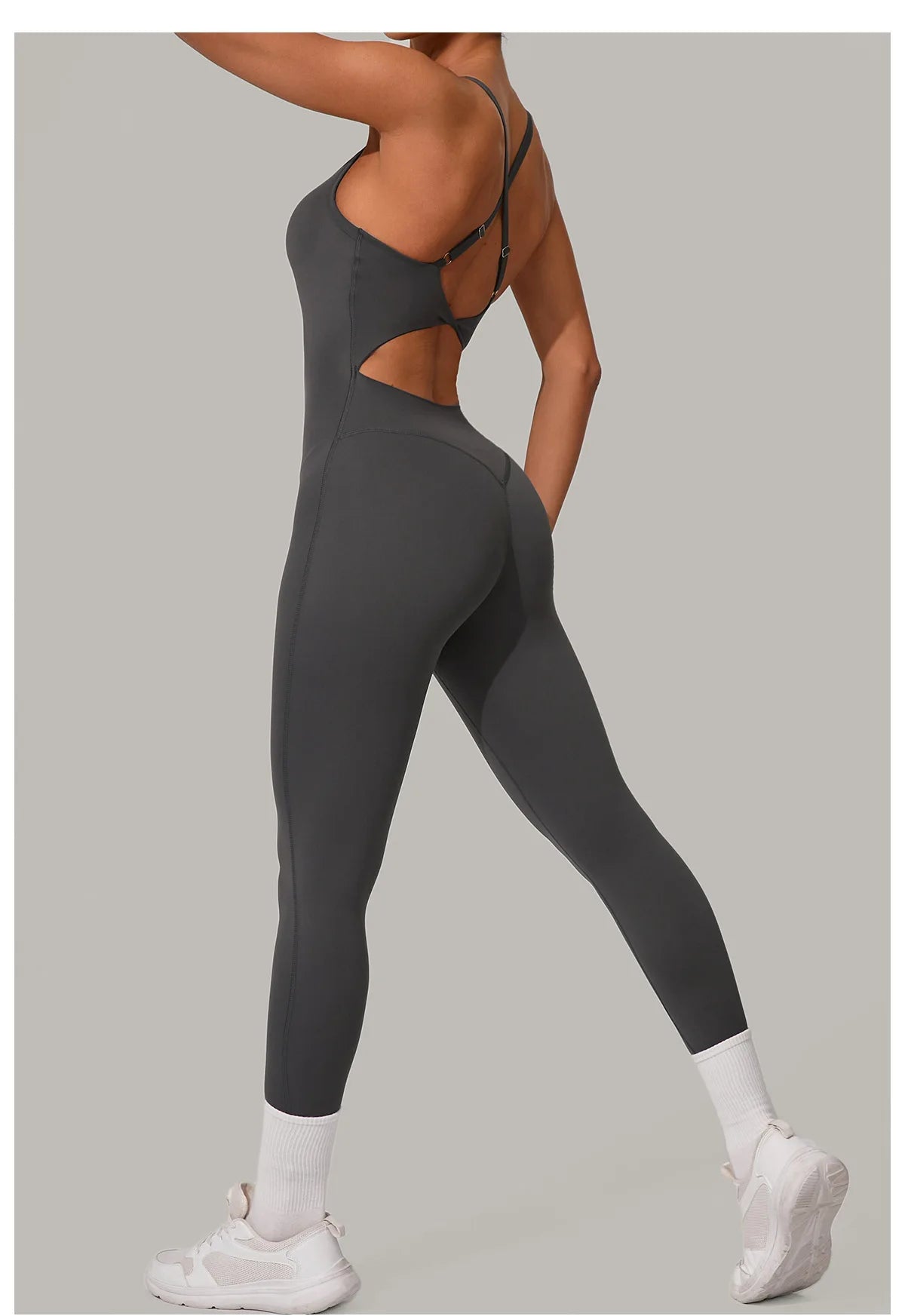 Body Flow – Women's Sculpting Backless Yoga Jumpsuit