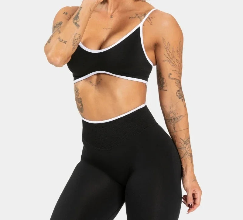 Damen-Sommer-Sport-BH, rückenfrei, gestrickt und gepolstert für Yoga und Fitness