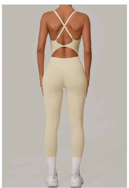 Body Flow – Women's Sculpting Backless Yoga Jumpsuit