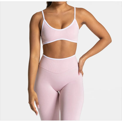 Damen-Sommer-Sport-BH, rückenfrei, gestrickt und gepolstert für Yoga und Fitness