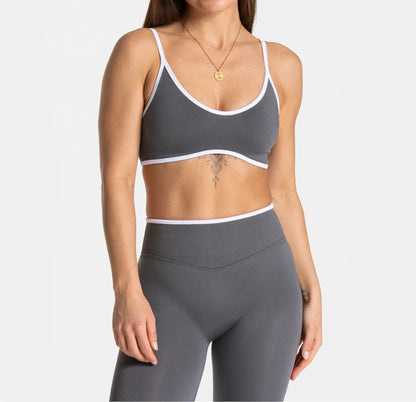 Damen-Sommer-Sport-BH, rückenfrei, gestrickt und gepolstert für Yoga und Fitness