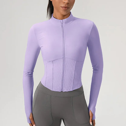 Ensemble Yoga Femme BodyFlow – Manches Longues, Fermeture Zippée, Tenue Sport & Trainin