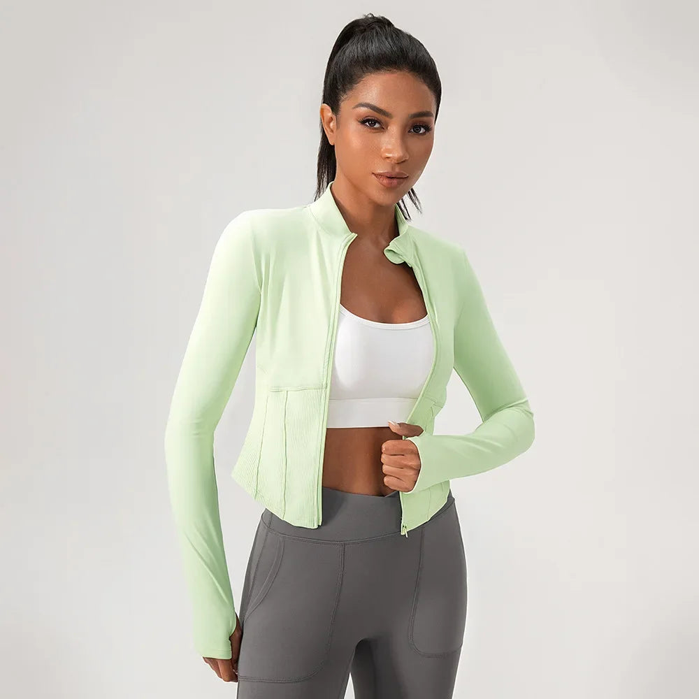 Ensemble Yoga Femme BodyFlow – Manches Longues, Fermeture Zippée, Tenue Sport & Trainin