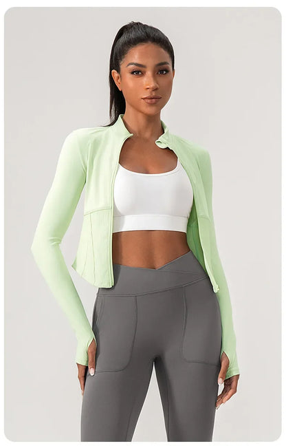 Ensemble Yoga Femme BodyFlow – Manches Longues, Fermeture Zippée, Tenue Sport & Trainin