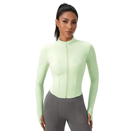 Ensemble Yoga Femme BodyFlow – Manches Longues, Fermeture Zippée, Tenue Sport & Trainin