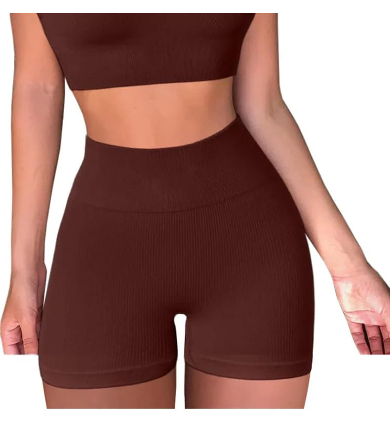Nahtlose Sportshorts für Damen, schmal geschnitten und bequem mit Kompression 